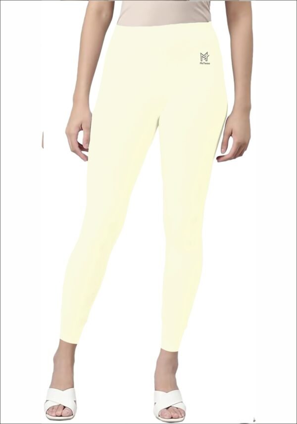 Off White Color Leggings - Image 2